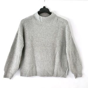 Rachel Zoe Gray Knit Sweater Balloon Sleeves